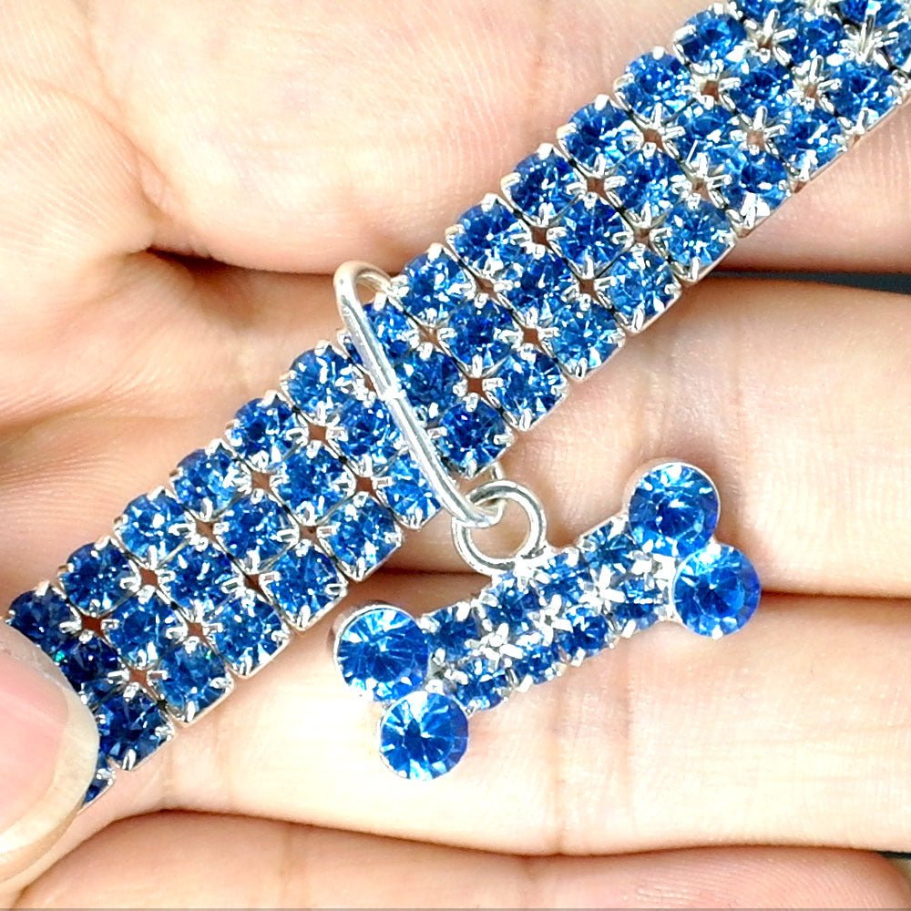 Bling Rhinestone Dog Collar Crystal Puppy Chihuahua Pet Dog Collars Leash For Small Medium Dogs Cats - silverfoxgoods